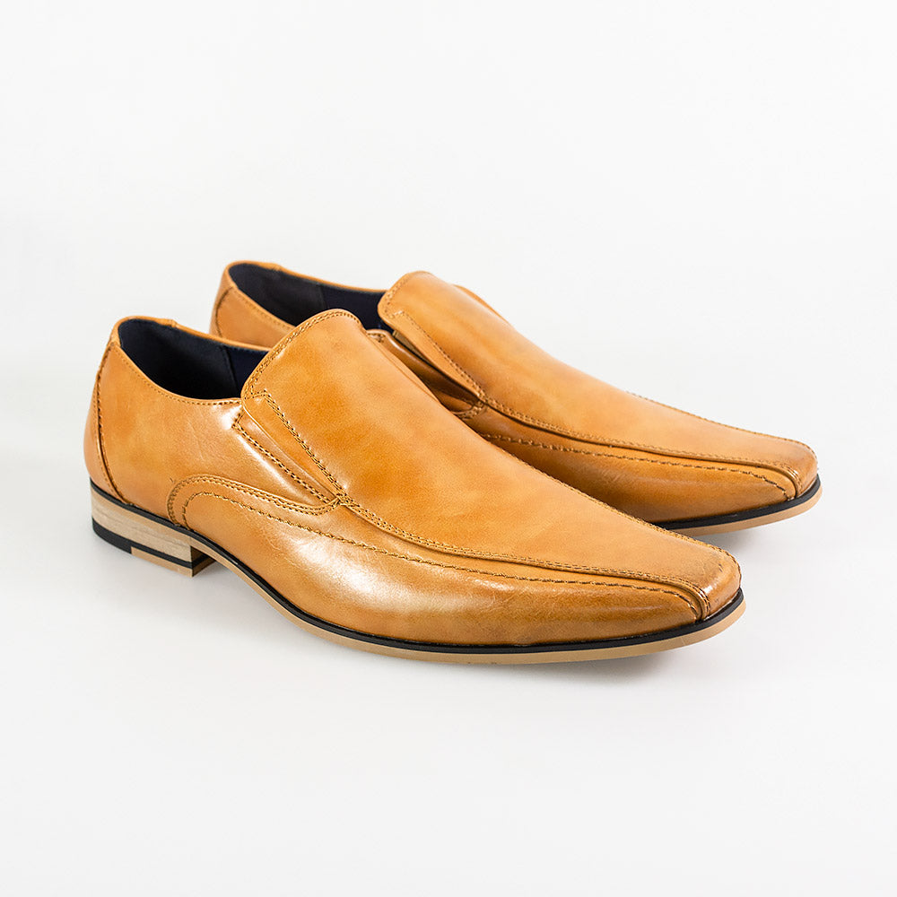 Mens tan pointed on sale shoes