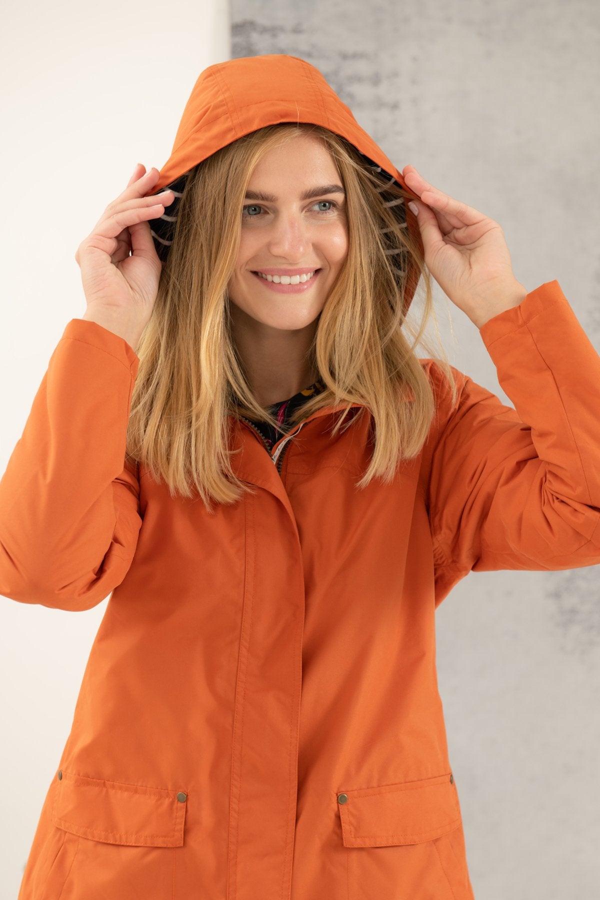 Burnt orange rain outlet jacket