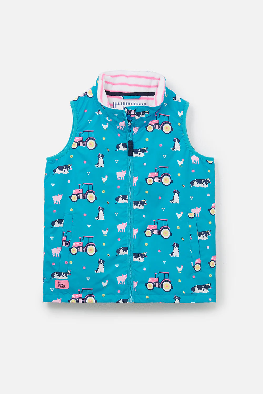 Lighthouse Girls Alex Gilet - Teal Farm Print