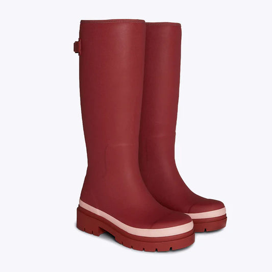 Merry People Fergie Tall Wellington Boot - Beetroot Red