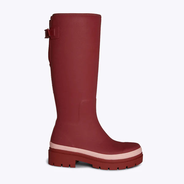 Merry People Fergie Tall Wellington Boot - Beetroot Red