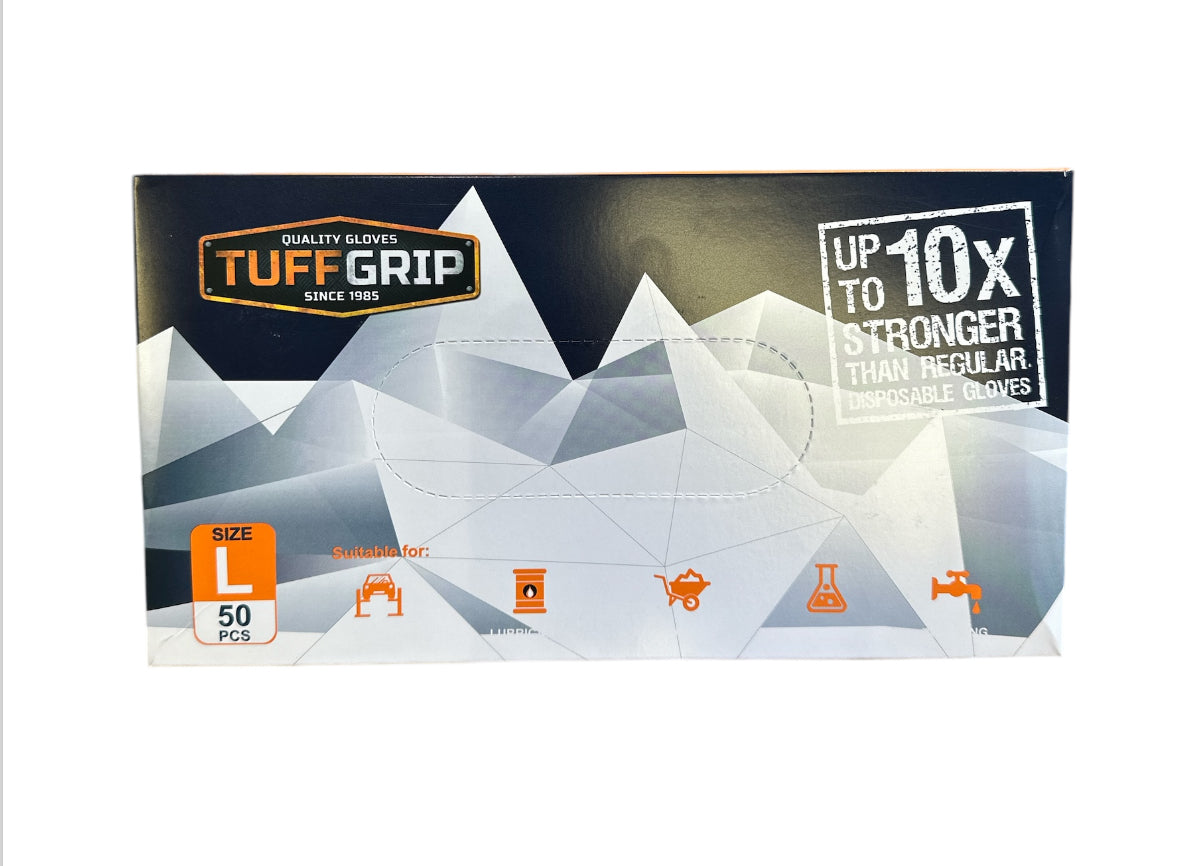 TuffGrip TG140 Disposable Raised Diamond Grip Orange Extra Strong Gloves