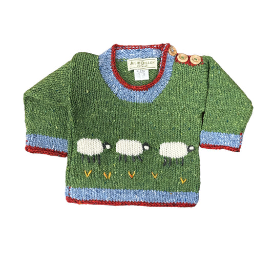Merino Wool Sheep Sweater - Green