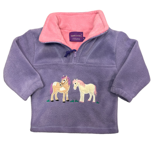 Kids Lilac Fleece With Pony`s Design