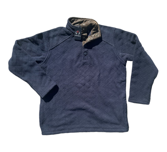 Carabou - Myrl 4 Polo Superior Bonded Fleece Jumper in Navy