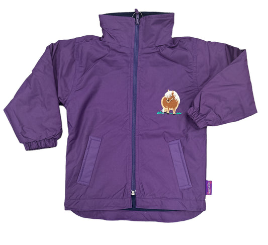 Girls' Pony Showerproof Jacket in Deep Purple