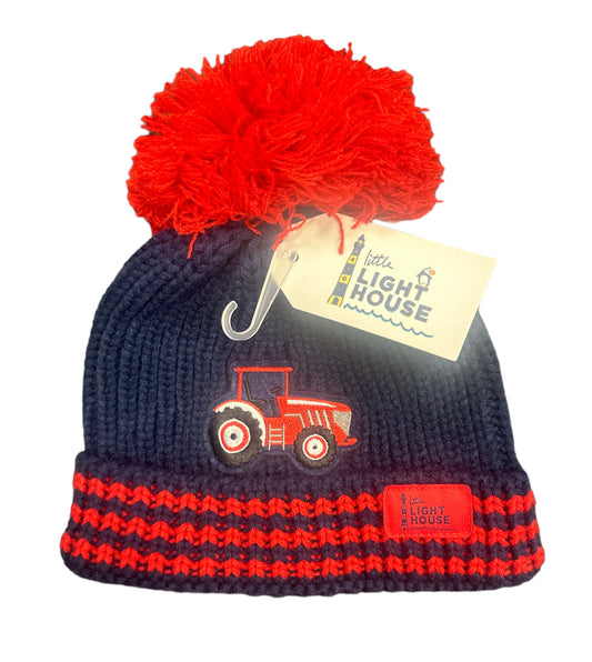 Lighthouse Children’s Bobbie Bobble Hat - Red Tractor & Stripes