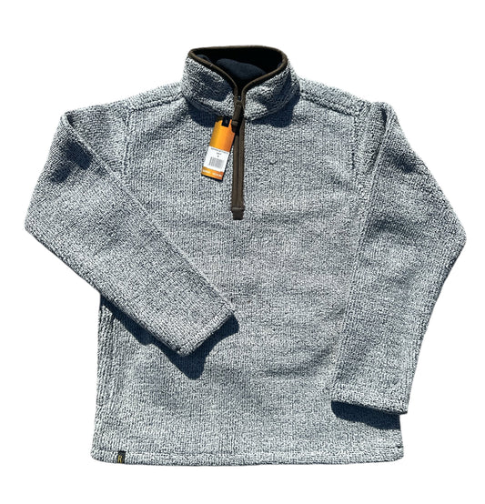 Raphael Valencino - Bergen Quarter Zip Bonded Fleece in Light Grey & Navy