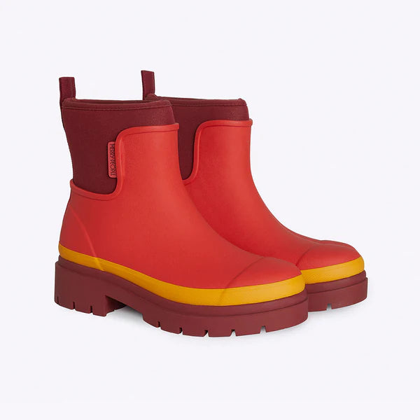 Merry People Tully Ankle Wellington Boot - Grapefruit Red