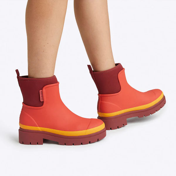 Merry People Tully Ankle Wellington Boot - Grapefruit Red