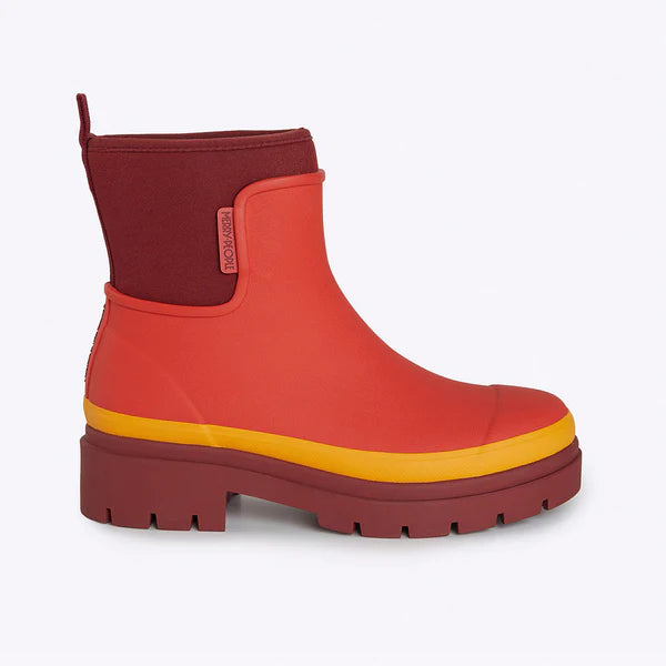 Merry People Tully Ankle Wellington Boot - Grapefruit Red