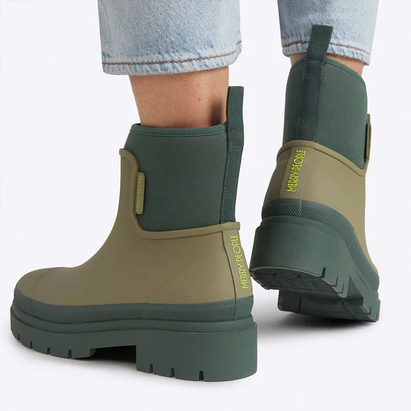 Merry People Tully Ankle Wellington Boot - Khaki Green