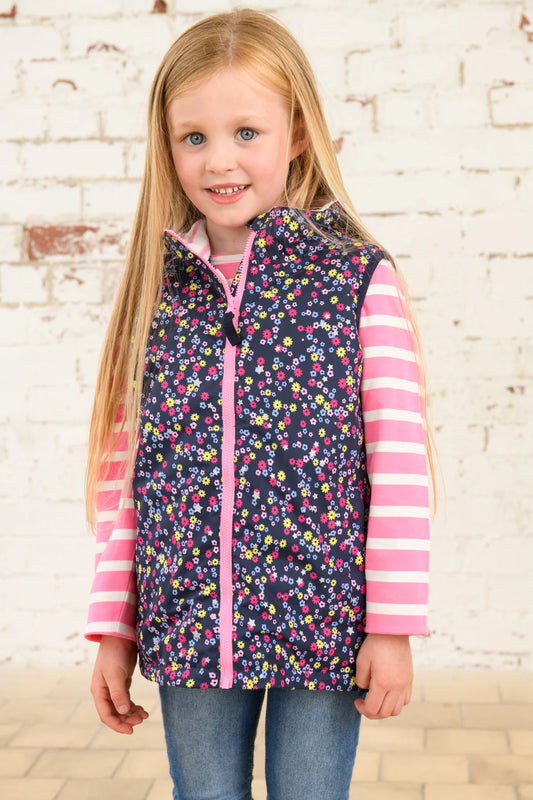 Lighthouse Girls Alex Gilet - Navy Floral