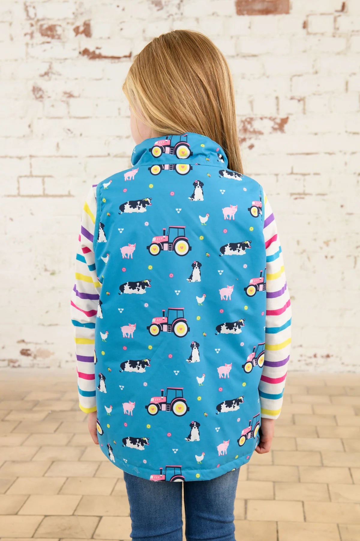 Lighthouse Girls Alex Gilet - Teal Farm Print