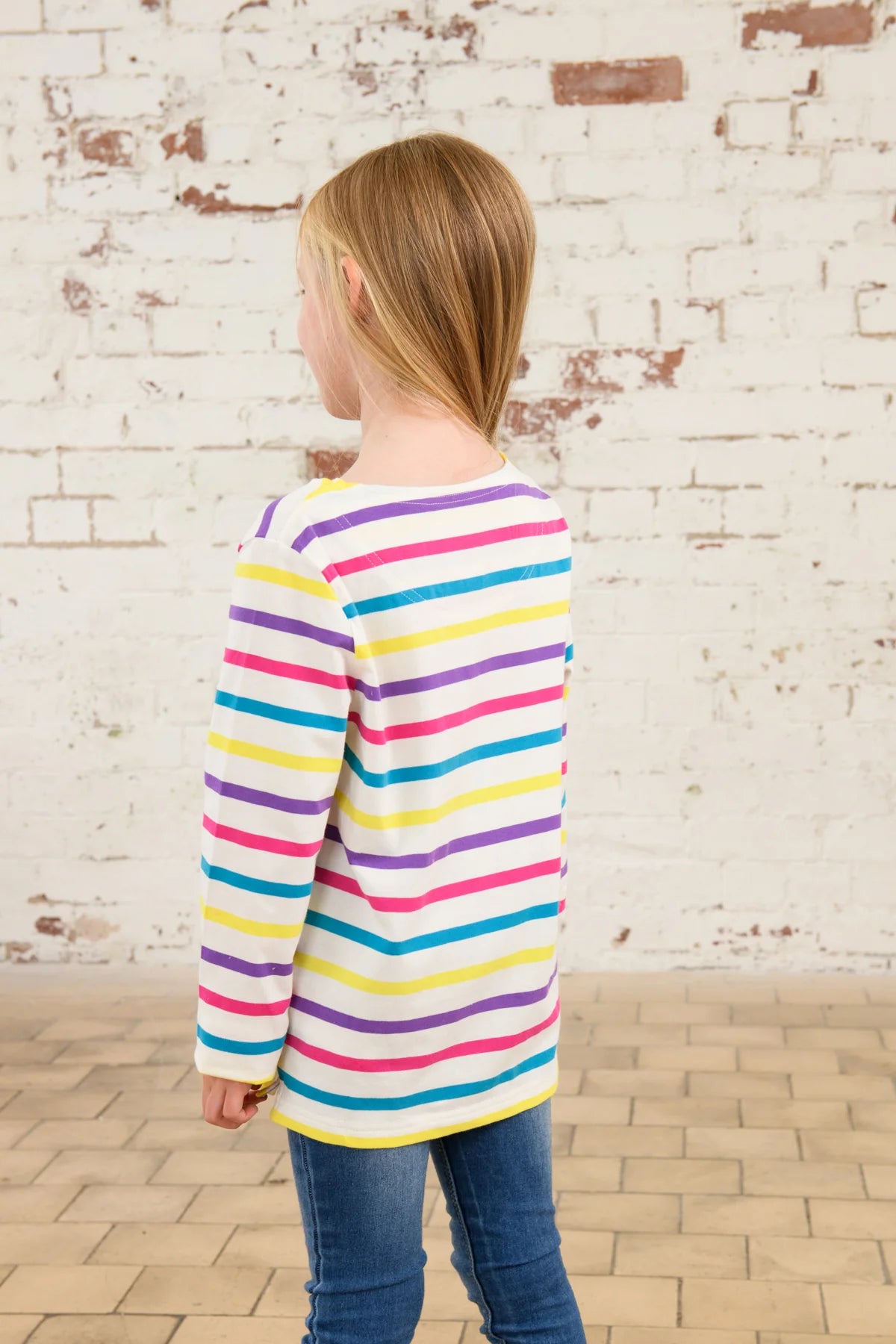 Lighthouse Causeway  L/S  Top - Multi Stripe Horse