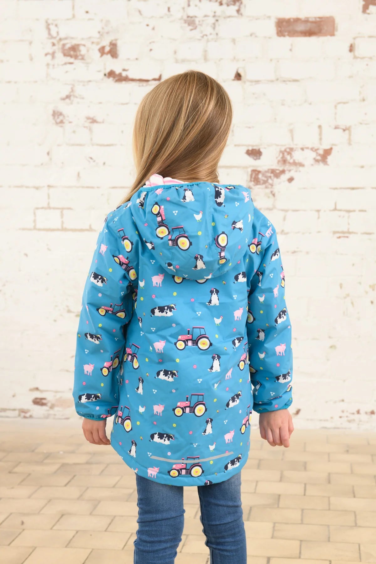 Lighthouse Girls Freya Coat - Teal Farm Print