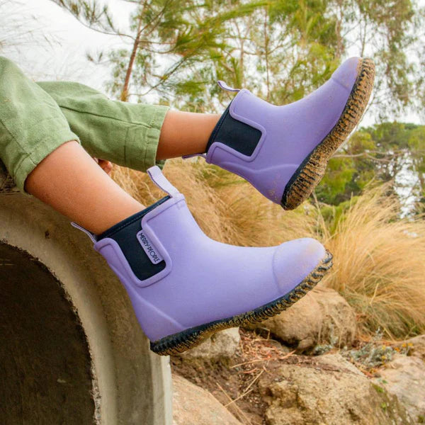 Merry People Bobbi Lavender & Navy Kids Wellington Boot