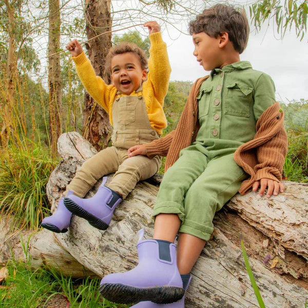 Merry People Bobbi Lavender & Navy Kids Wellington Boot