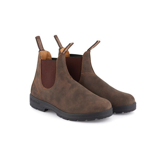 Blundstone 585 Rustic Brown/Green Chelsea Boot in Round Toe