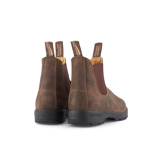 Blundstone 585 Rustic Brown/Green Chelsea Boot in Round Toe