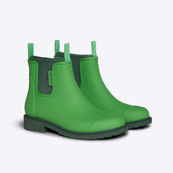 Merry People Bobbi Grasshopper Green Ankle Wellington Boot