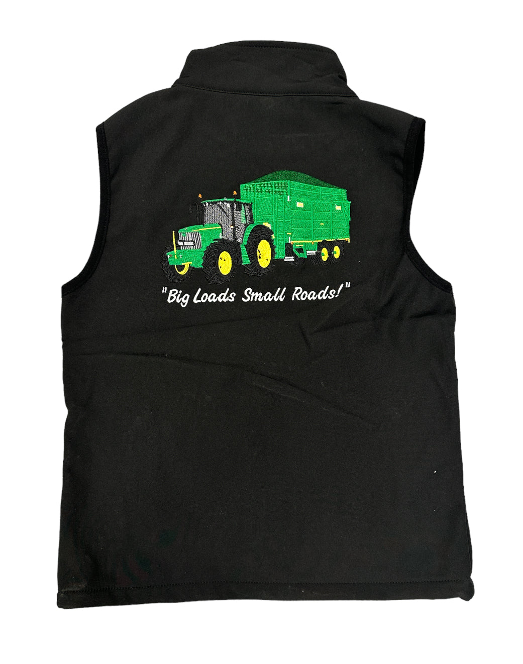 Kids Impact Black Softshell Bodywarmer – Green Tractor & Sliage Trailer