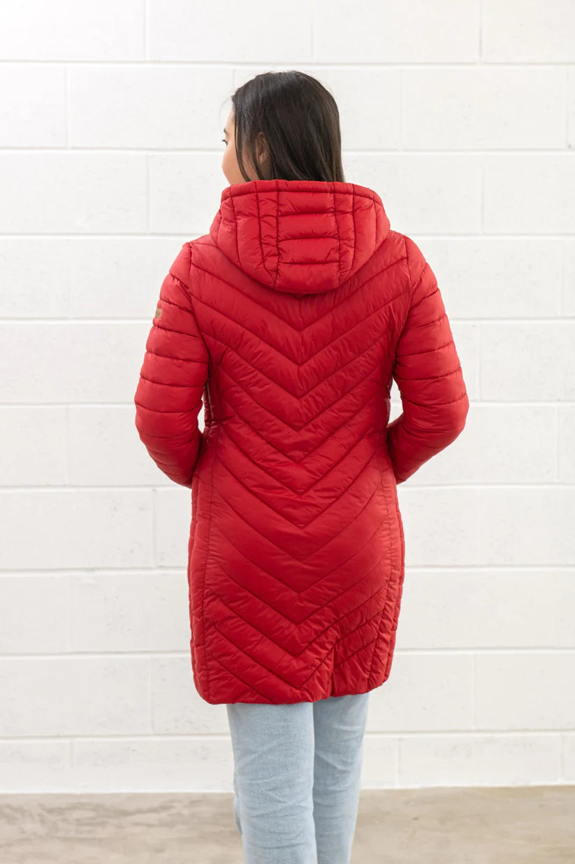 Lighthouse Laurel Coat in Red