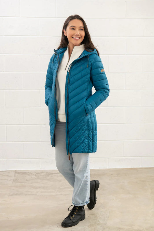 Lighthouse Laurel Coat in Teal