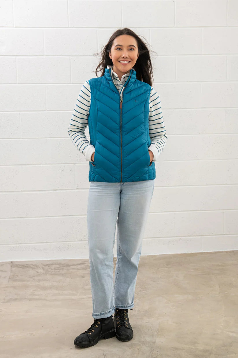 Lighthouse Laurel Gilet in Teal