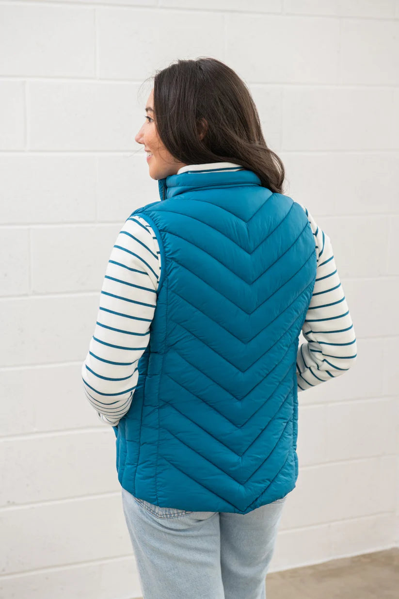 Lighthouse Laurel Gilet in Teal