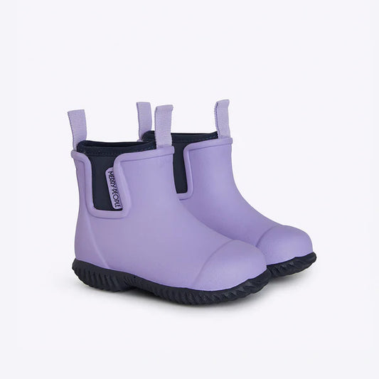 Merry People Bobbi Lavender & Navy Kids Wellington Boot