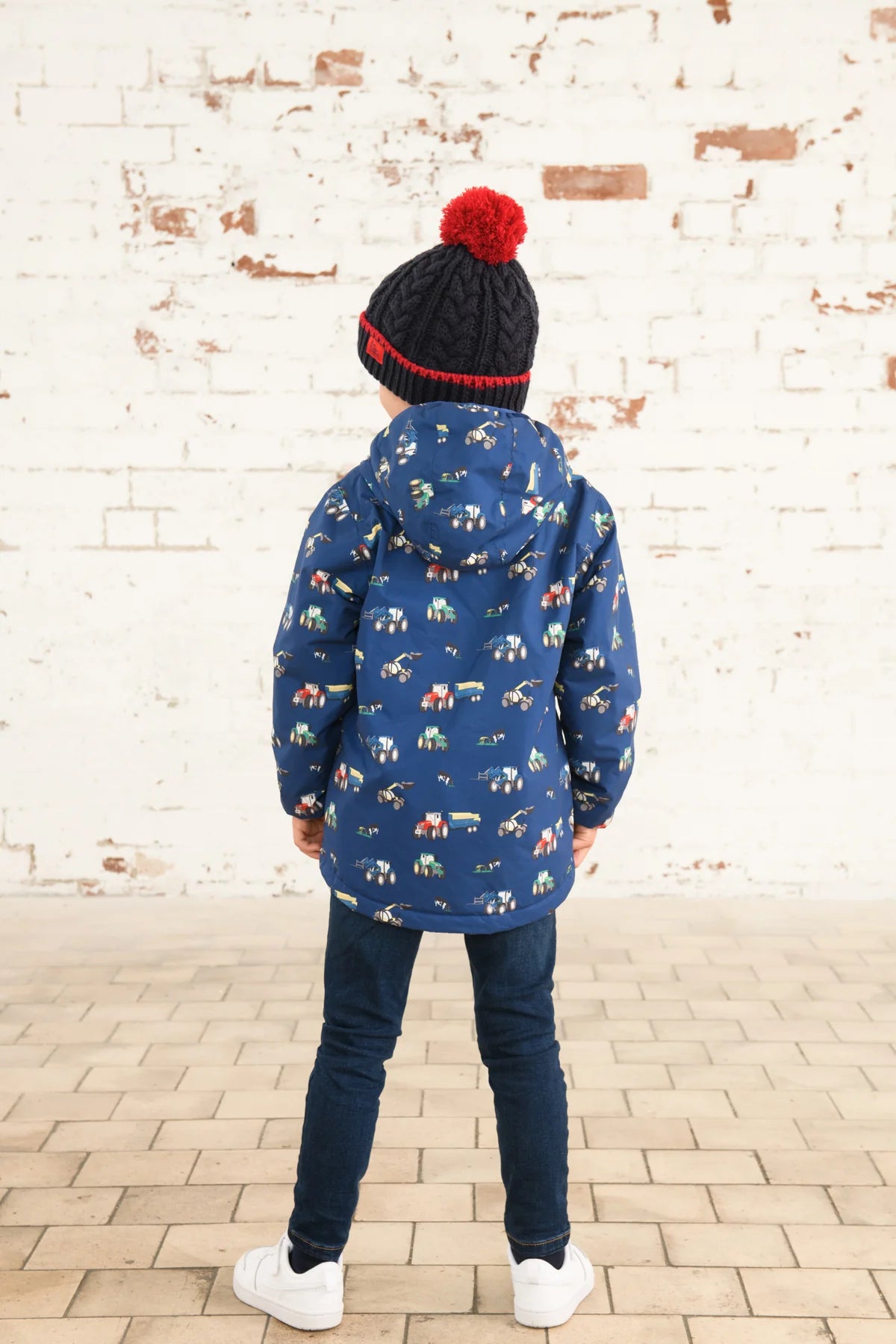 Lighthouse Finlay Coat - Navy Tractor Print