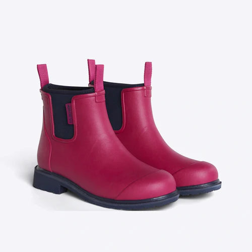 Merry People Bobbi Magenta & Navy Ankle Wellington Boot