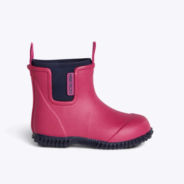 Merry People Bobbi Magenta & Navy Kids Wellington Boot