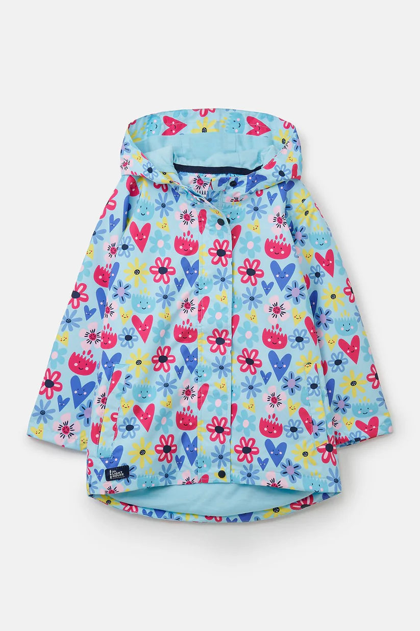 Lighthouse Girls Olivia Waterproof Coat - Soft Turquoise Flower