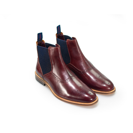 HOUSE OF CAVANI MORIARTY BURGANDY CHELSEA BOOTS