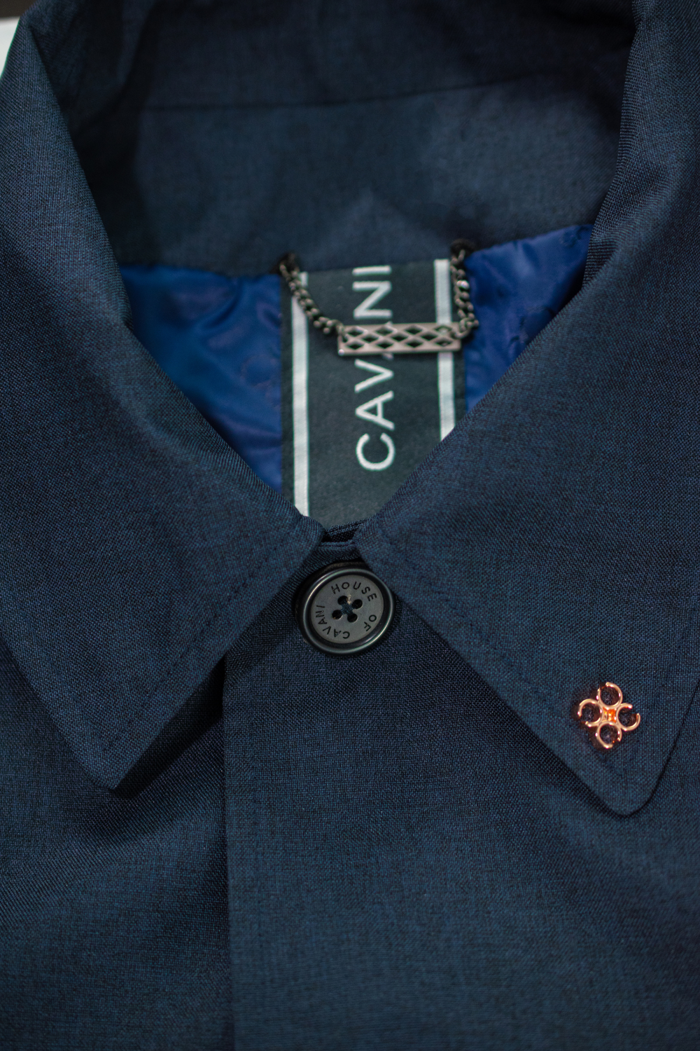 House of Cavani Brando Navy Blue Jacket OverCoat 3/4 Length with Soft Shell Inner Zip