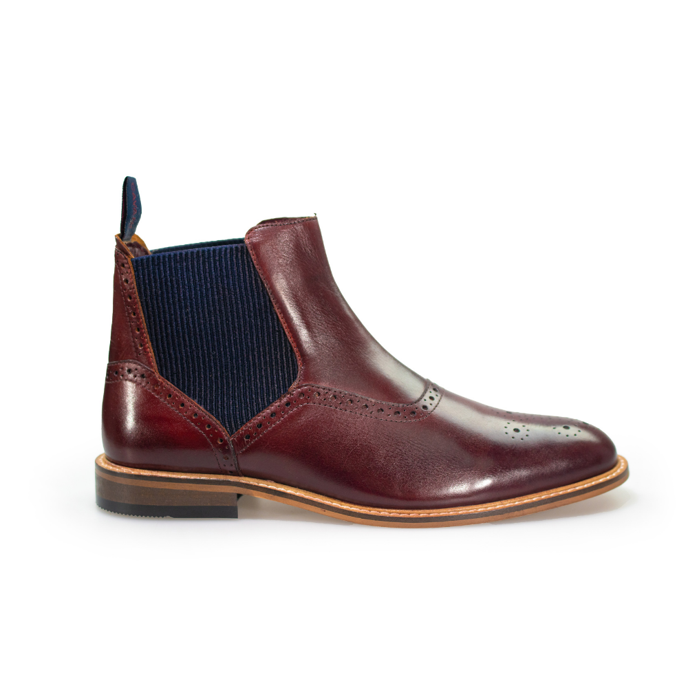 HOUSE OF CAVANI MORIARTY BURGANDY CHELSEA BOOTS