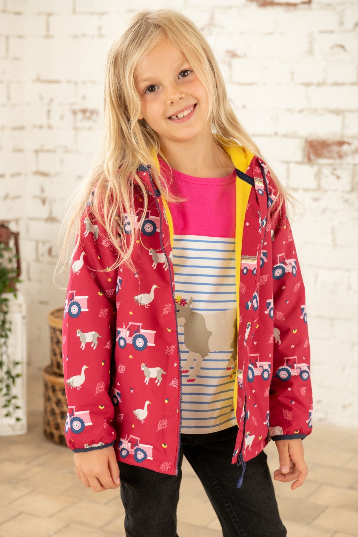 Lighthouse Girls Amelia Pink Farm Life Coat