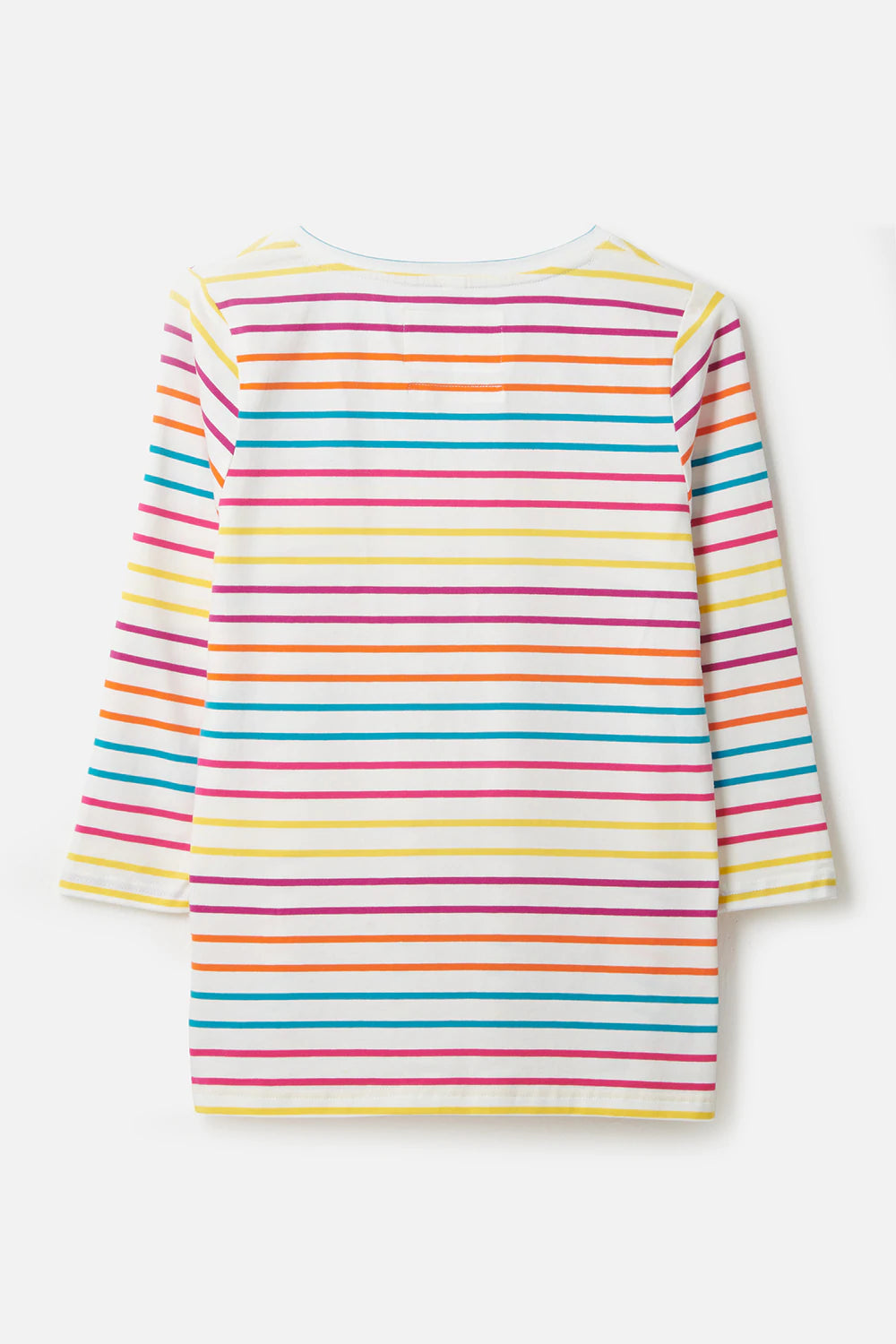 Lighthouse Ariana in Teal Pink Orange Stripe with 3/4 Length Sleeve Top