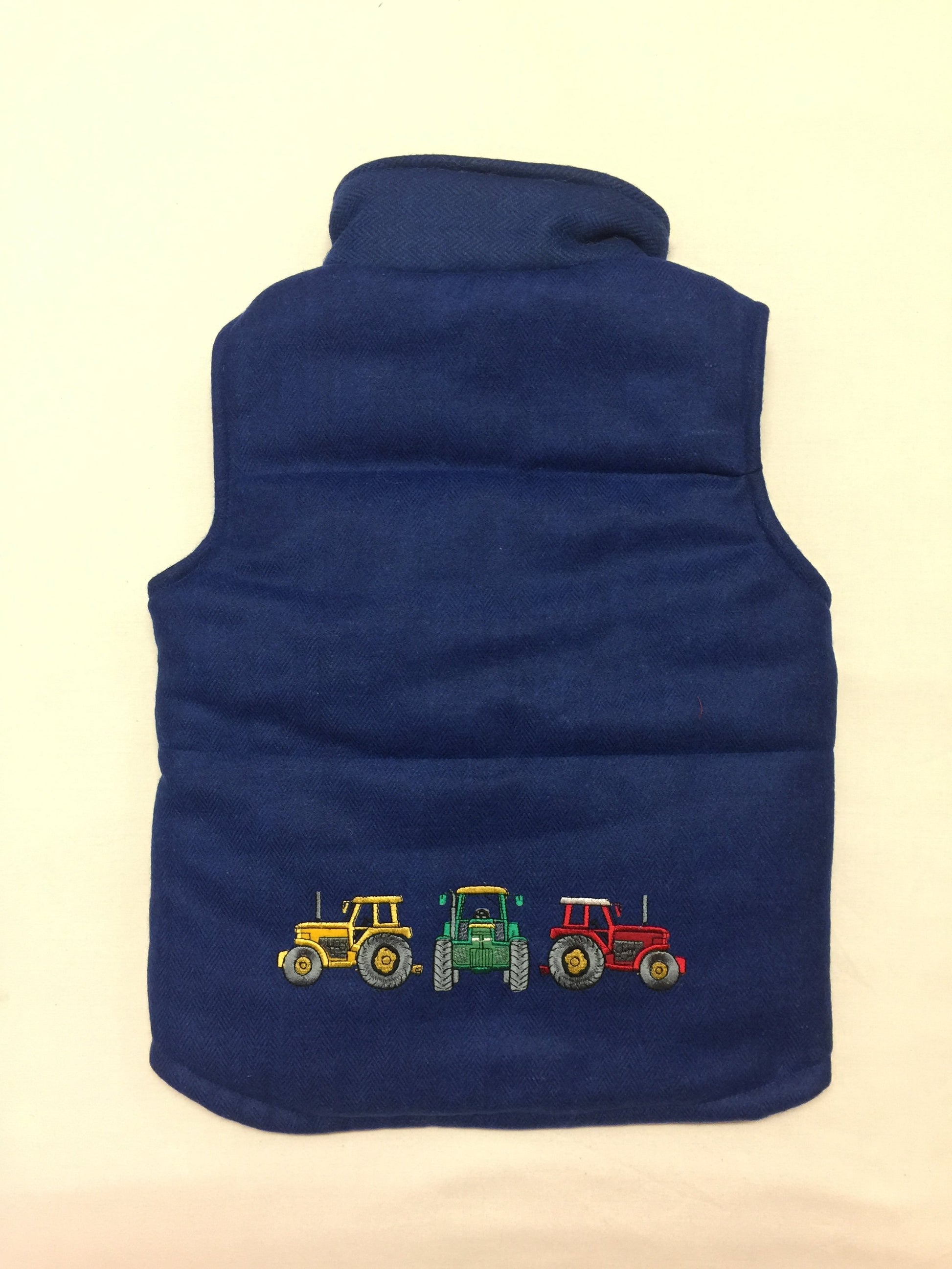 Boys' Tractor Bodywarmer in Blue Tweed