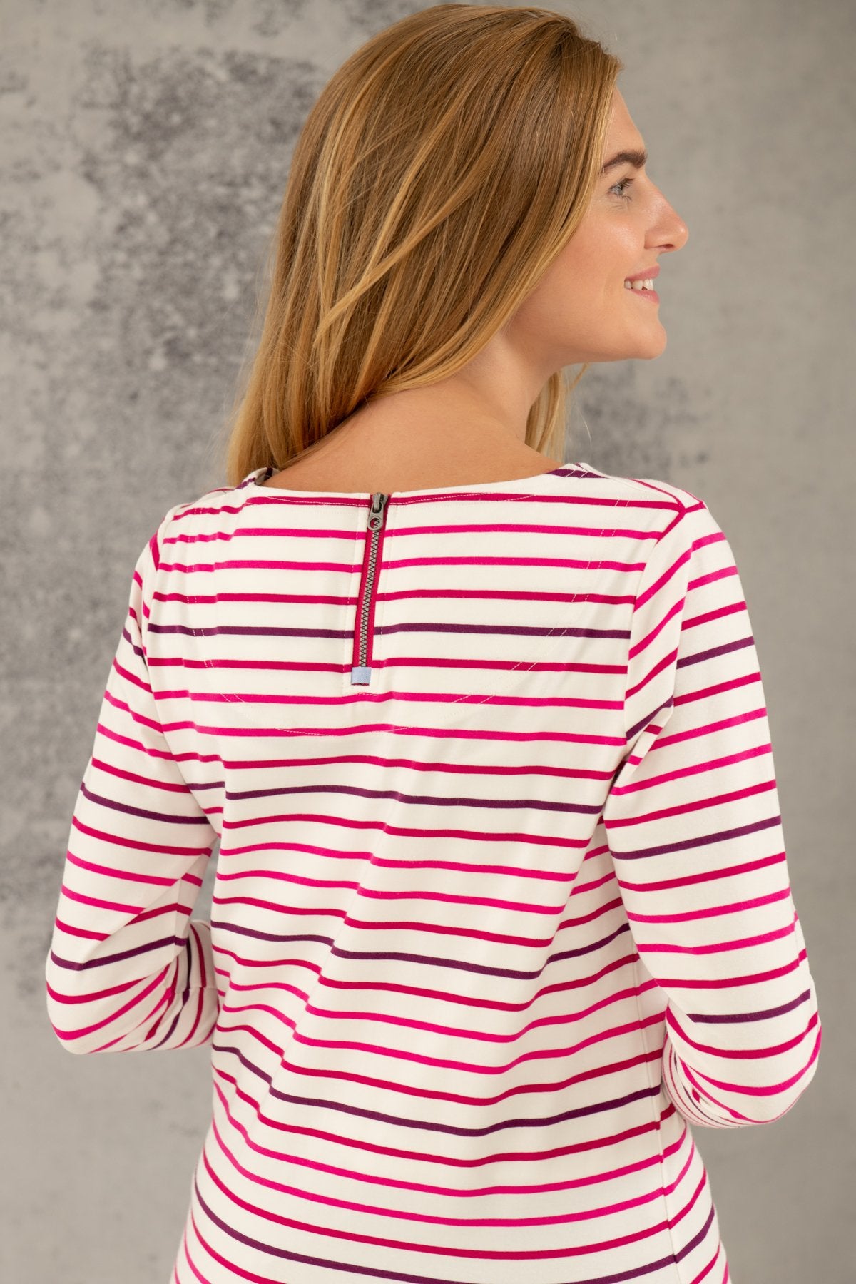 Lighthouse Causeway Long Sleeve in Red / Pink Stripe