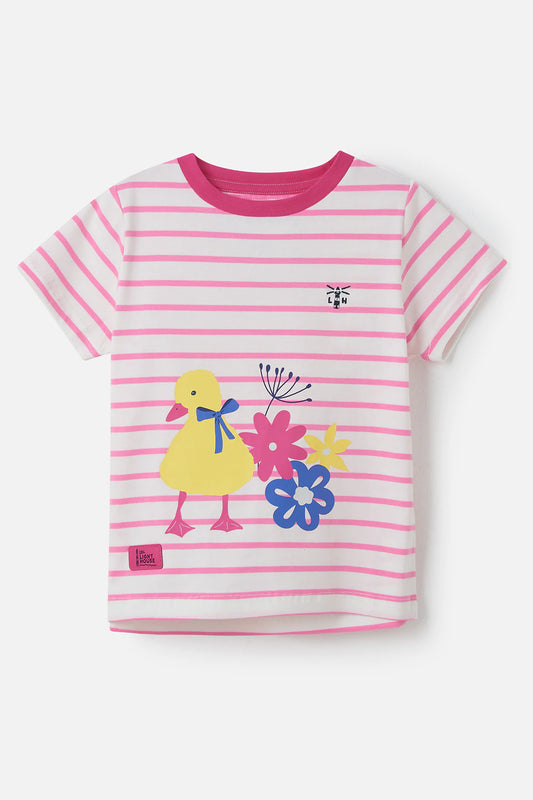 Lighthouse Causeway Kids T-Shirt - Sweet Pea Stripe Chick