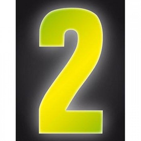High Visibility Fluorescent Yellow Reflective Wheelie Bin Numbers 0-9