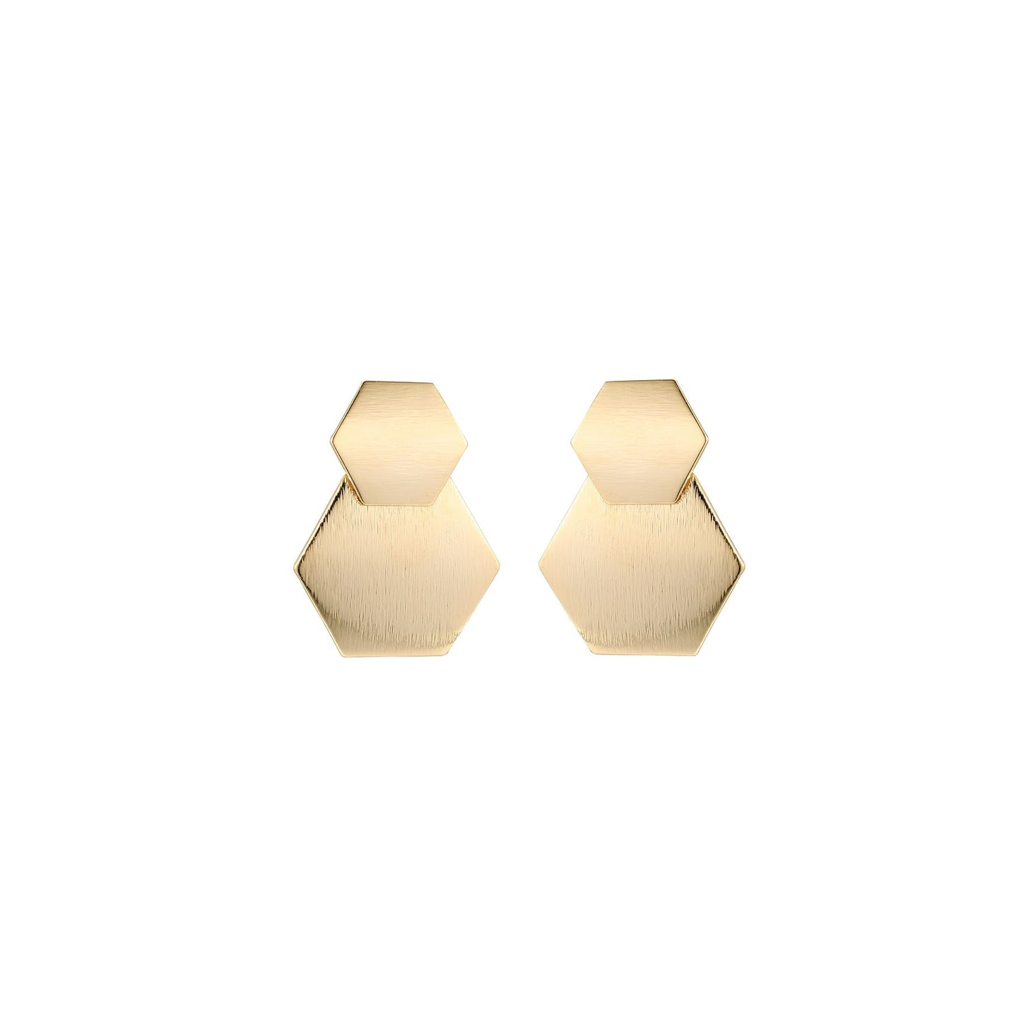 Hex - Yellow Gold Oversized Hexagon Earrings - from Frinkle