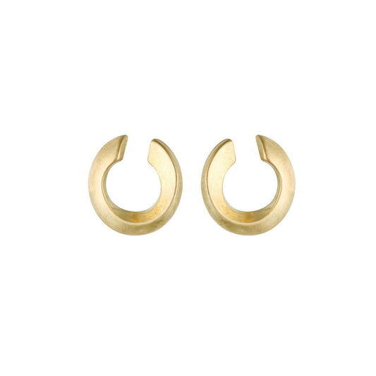 Smooch - Rose Gold Matt Finish Horseshoe Under Over Hoop Earrings - from Frinkle