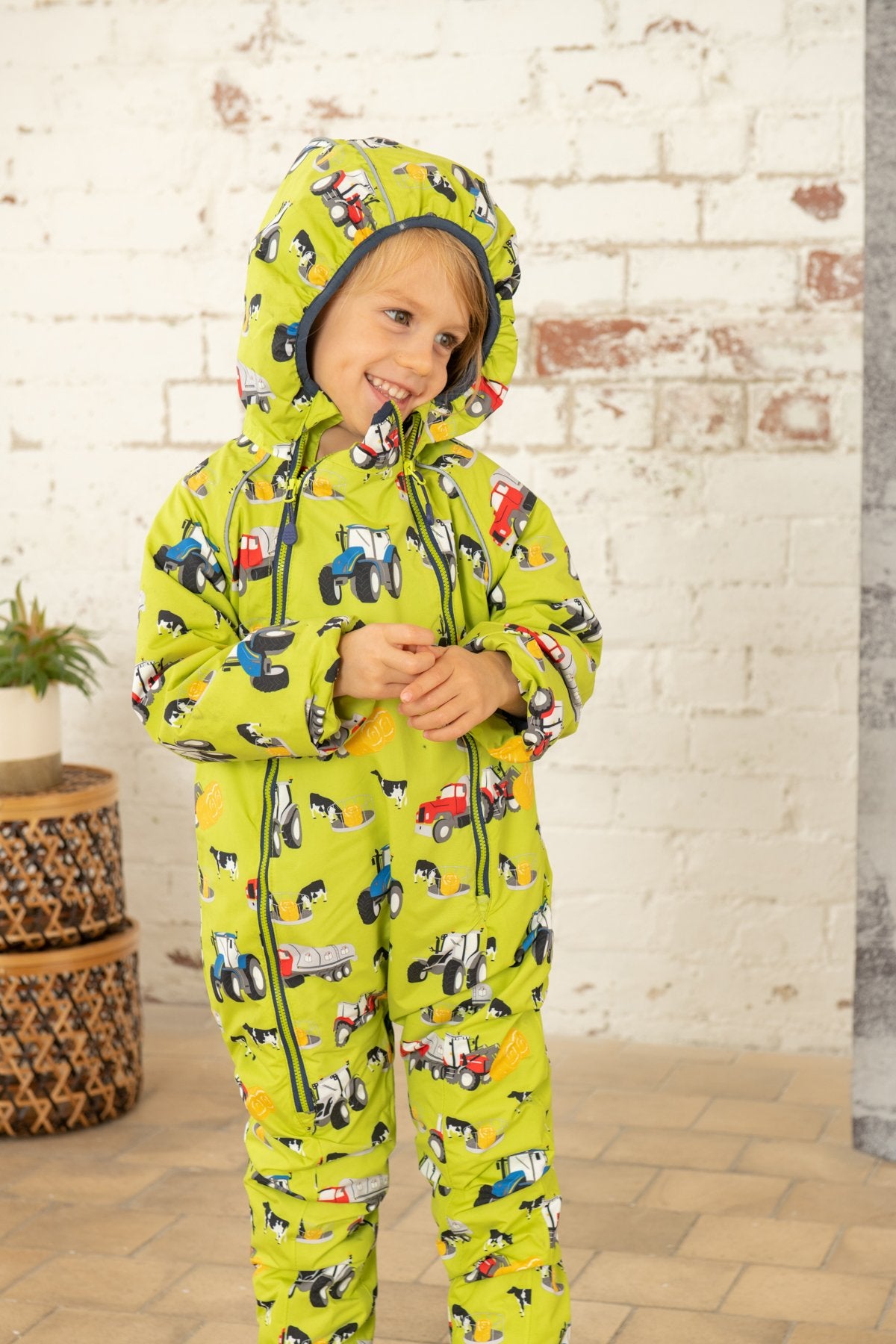Lighthouse Jamie Puddle Suit - Lime Green Farm Yard