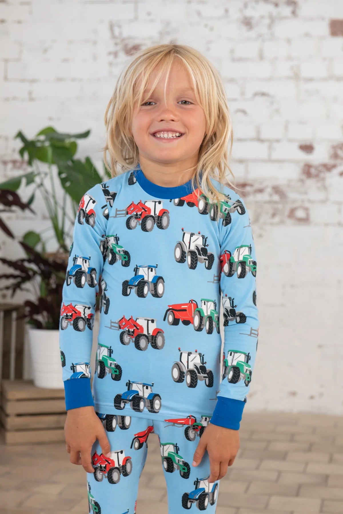 Lighthouse Pyjamas - Blue Tractor Print