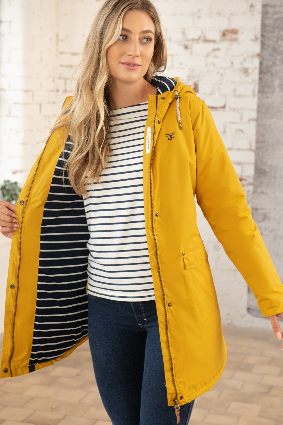 Ladies mustard hot sale parka coat