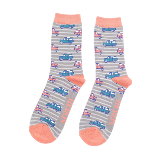 Mr Heron  4x4 Stripes Socks Grey